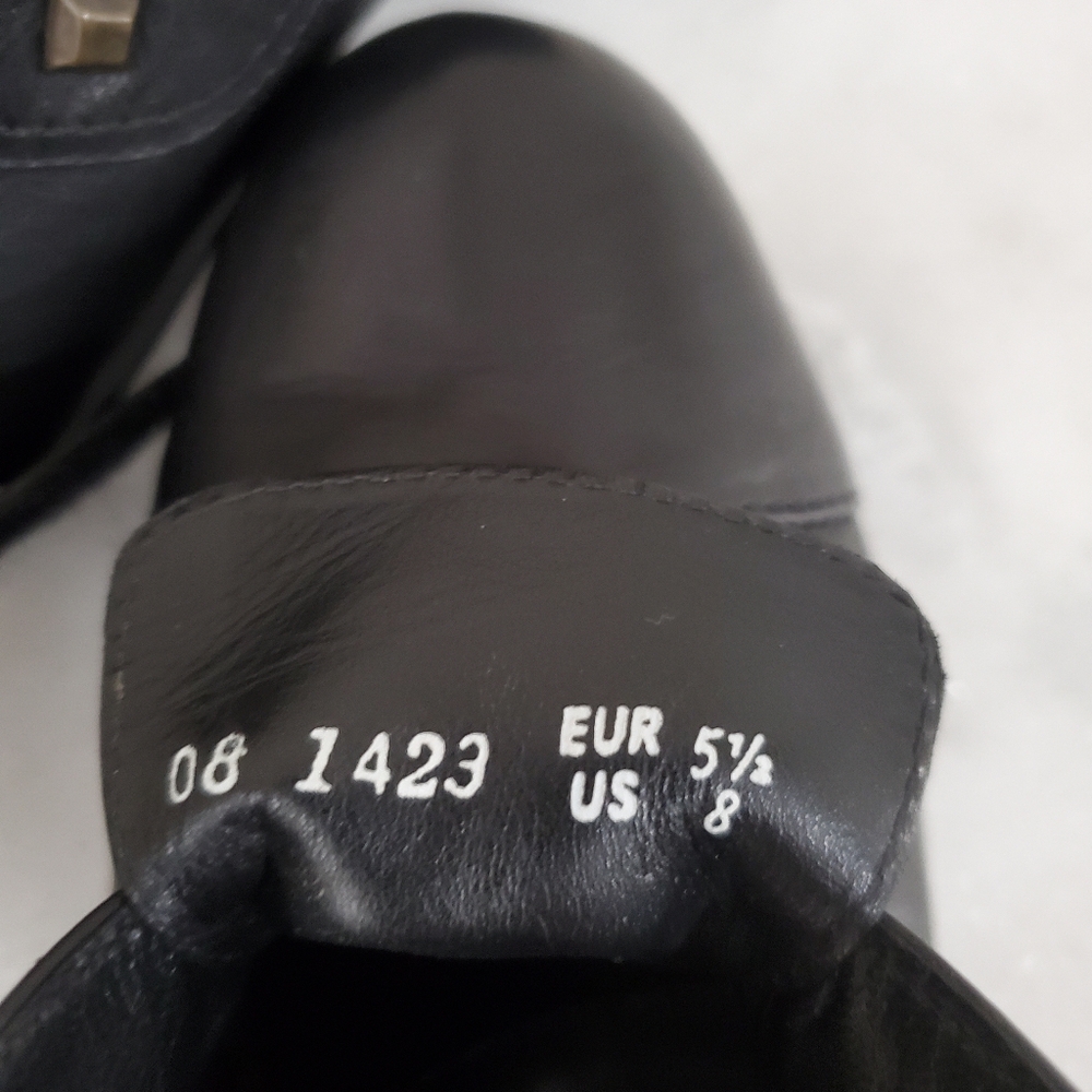 Mephisto Black Leather Round Toe Chunky Heel Velcro Strap Women's Shoe 5 1/2   8 - Picture 13 of 15